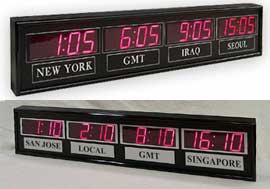 led digital time zone clocks