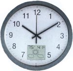 LCD atomic clock w/indoor temperature