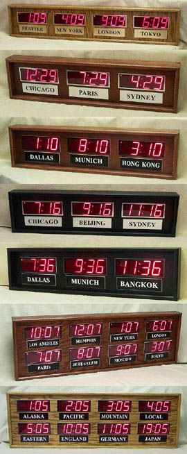 multiple time zone digital clocks