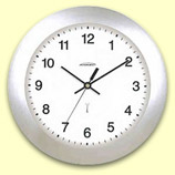 atomic wall clock - radio controlled - silver