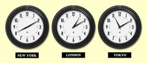 world time zone clocks - 10 inch