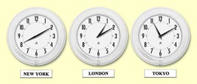 world time zone clocks - 10 inch