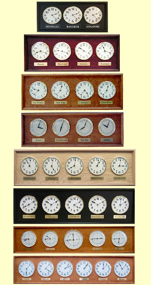 Listing Multiple Time Zone Wall Clocks Listing Multiple Time Zone Wall Clocks