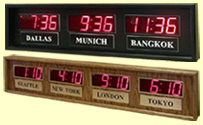 Multiple Time Zone Digital Clocks
