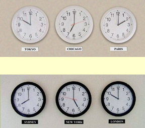 Time Zone Wall Clocks